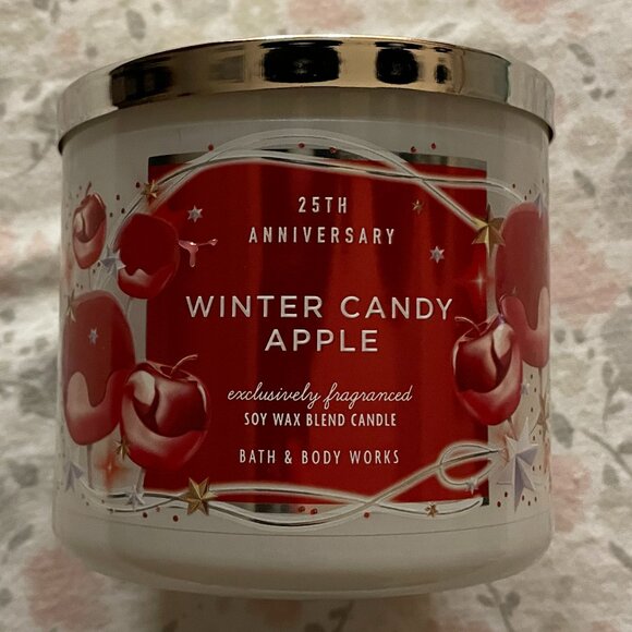 Bath & Body Works Other - Bath and Body Works 3-Wick 25th Anniversary Candle - Winter Candy Apple - NWT